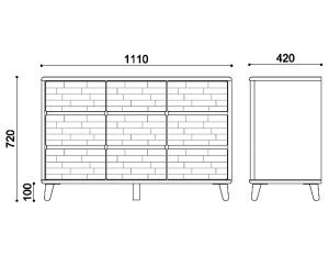 PABLO -パブロ- チェスト3段 幅110