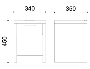 ナイトテーブル 34(DBR)