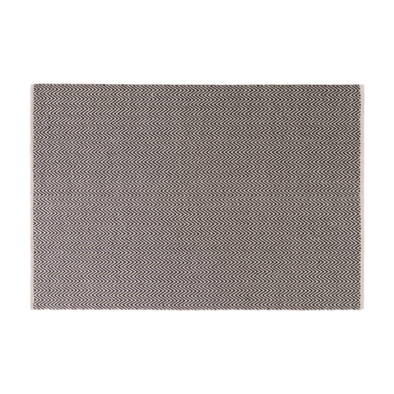 インド綿 140×200 ラグ ブラック